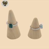 (2-5088-1) 925 Sterling Silver - Squared Zircon Ring