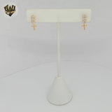 (1-1140-2) Gold Laminate -  Cross Stud Earrings - BGF