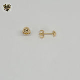 (1-1065) Gold Laminate - Half Stud Earrings - BGO