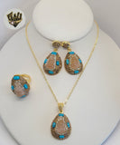 (1-6462) Gold Plated - Brown Zircon Set - 19.5".