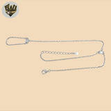 (2-0331-1) 925 Sterling Silver - 1mm Hand Chain Bracelet.