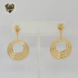 (1-1244-3) Gold Laminate - Round Long Earrings - BGF