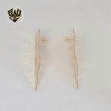 (1-1200) Gold Laminate - Chunky Flat Earrings - BGF