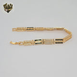 (1-60093) Gold Laminate - 7mm Greek Zircon Bracelet - BGO