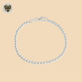 (2-0366) 925 Sterling Silver - 3mm Balls Link Bracelet.