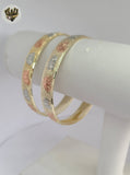 (1-4014) Gold Laminate - 10mm Three Tones Butterflies Bangles - BGO