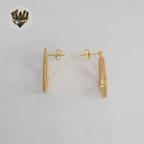(1-1223) Gold Laminate - Zircon Earrings - BGF