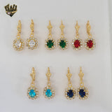 (1-1193-1) Gold Laminate - Zircon Dangling Earrings - BGO
