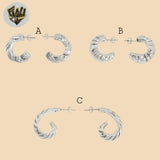(2-4095) 925 Sterling Silver - Chunky Half Hoops.
