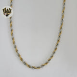 (4-3160) Stainless Steel - 5mm Two Tones Rope Chain.