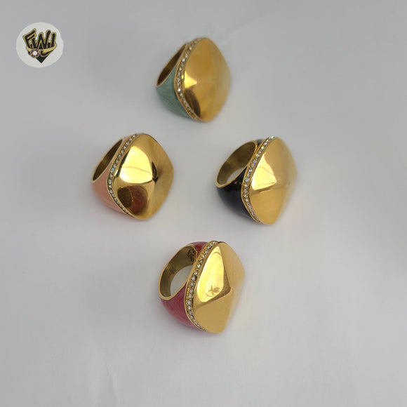 (4-0043) Stainless Steel - Zircon Ring.