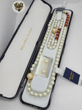 (MSET-36) Gold Laminate - 7mm Two Colors Mallorca Pearls Set - BGF