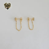 (1-1186-3) Gold Laminate - Zircon Double Chain Earrings - BGF