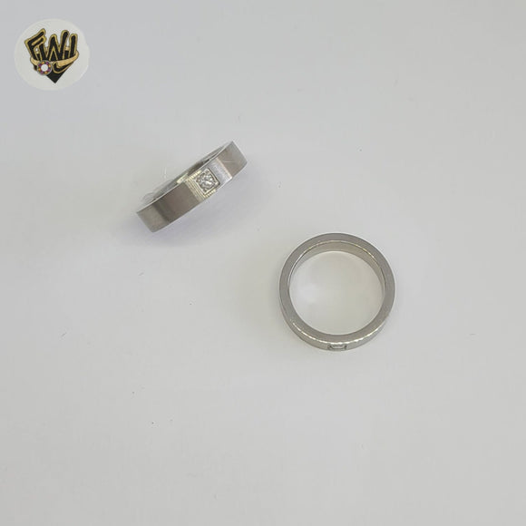 (4-0025-2) Stainless Steel - Zircon Ring.