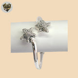 (2-0725) 925 Sterling Silver - 5.5mm Open Starfish Bangle - 2.3/4"