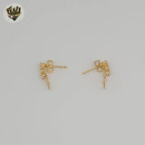 (1-1140-2) Gold Laminate -  Cross Stud Earrings - BGF