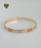 (1-4020) Gold Laminate - 6.5mm Three Tone Elephant Bangles - BGO
