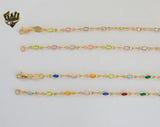 (1-1598) Gold Laminate - 3mm Multicolor Oval Link Chain - BGF