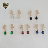 (1-1201) Laminado de oro - Aretes colgantes de mariposa - BGO