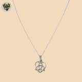 (2-66001) Plata de ley 925 - Collar de hoja de 1 mm - 17"