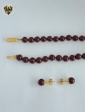 (MSET-54) Gold Laminate - 8mm Mallorca Pearls Set - BGF