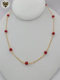 (1-3902-N) Gold Laminate - 6mm Beads Necklace - BGF