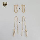 (1-1237-6) Pendientes largos de circonitas laminadas en oro - BGF