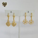(1-1192) Laminado de oro - Aretes colgantes de circonitas - BGO