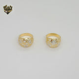 (1-3051-5) Anillo de corazón bicolor laminado en oro - BGF