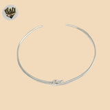 (2-0672) 925 Sterling Silver - 2mm Knot Bangle - 2.5"