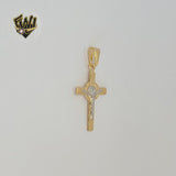 (1-2276-1) Laminado Oro - Colgante Cruz Dos Tonos - BGF