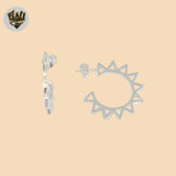 (2-4081) 925 Sterling Silver - Sun Half Hoops.
