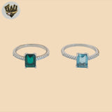 (2-5088-1) 925 Sterling Silver - Squared Zircon Ring