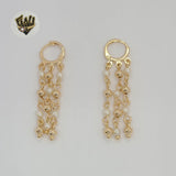 (1-1218-4) Gold Laminate - Dangling Pearls Hoops - BGF