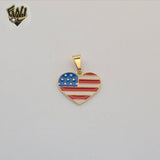 (1-2323-3) Gold Laminate - American Flag Pendants - BGF