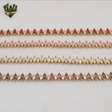 (1-60081) Gold Laminate - 9mm Multicolor Zircon Bracelet - 7" - BGO