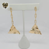 (1-1218-5) Gold Laminate - Paper Clip Long Earrings - BGF