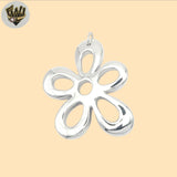 (2-1387) 925 Sterling Silver - Chunky Flower Pendant.