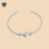 (2-0693) 925 Sterling Silver - 4mm Open Balls Bangle - 2.5"