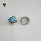 (4-0062) Stainless Steel - Stone Ring.