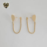 (1-1241-5) Laminado de Oro - Pendientes Largos Corazón - BGF