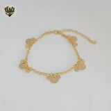 (1-0738) Gold Laminate - Circles Charms Bracelet - 7" - BGF