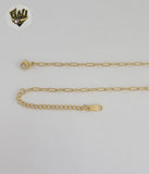 (4-7149) Stainless Steel - 2.5mm Paper Clip Link Necklace with Charms - 16".