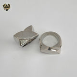(4-0016) Stainless Steel - Crisscross Ring.