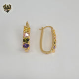 (1-2657-4) Gold Laminate - Multicolor Hoops - BGO