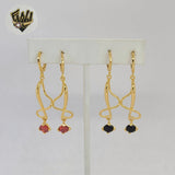 (1-1239-1) Gold Laminate - Long Earrings - BGO