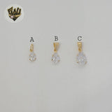 (1-2101) Gold Laminate - Zircon Tear Drop Pendants - BGF