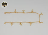 (1-0241) Gold Laminate - Charm Anklet - 9.5" - BGF