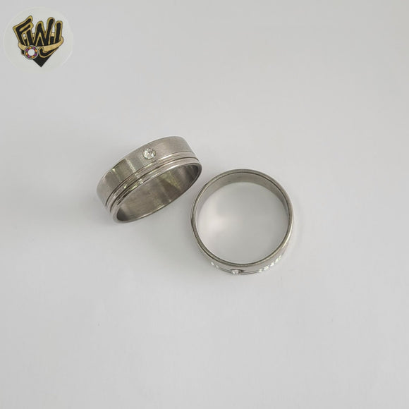 (4-0014-2) Stainless Steel - Zircon Ring.