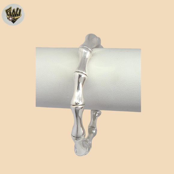 (2-0719) 925 Sterling Silver - 9mm Bamboo Bangle - 2.3/4